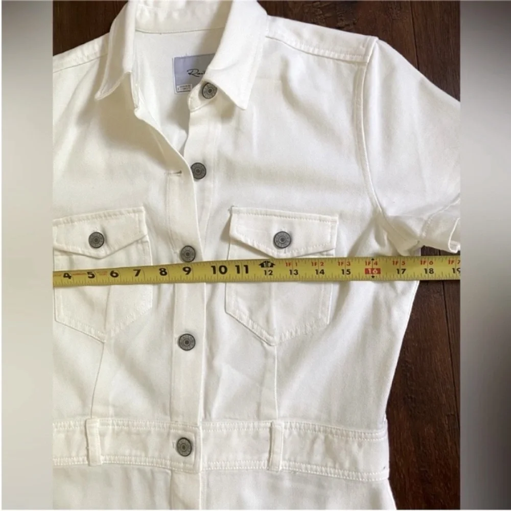 Rails Women’s Dress Danica Denim Jeans Dress Mini Button Down White Size XS - Picture 9 of 11